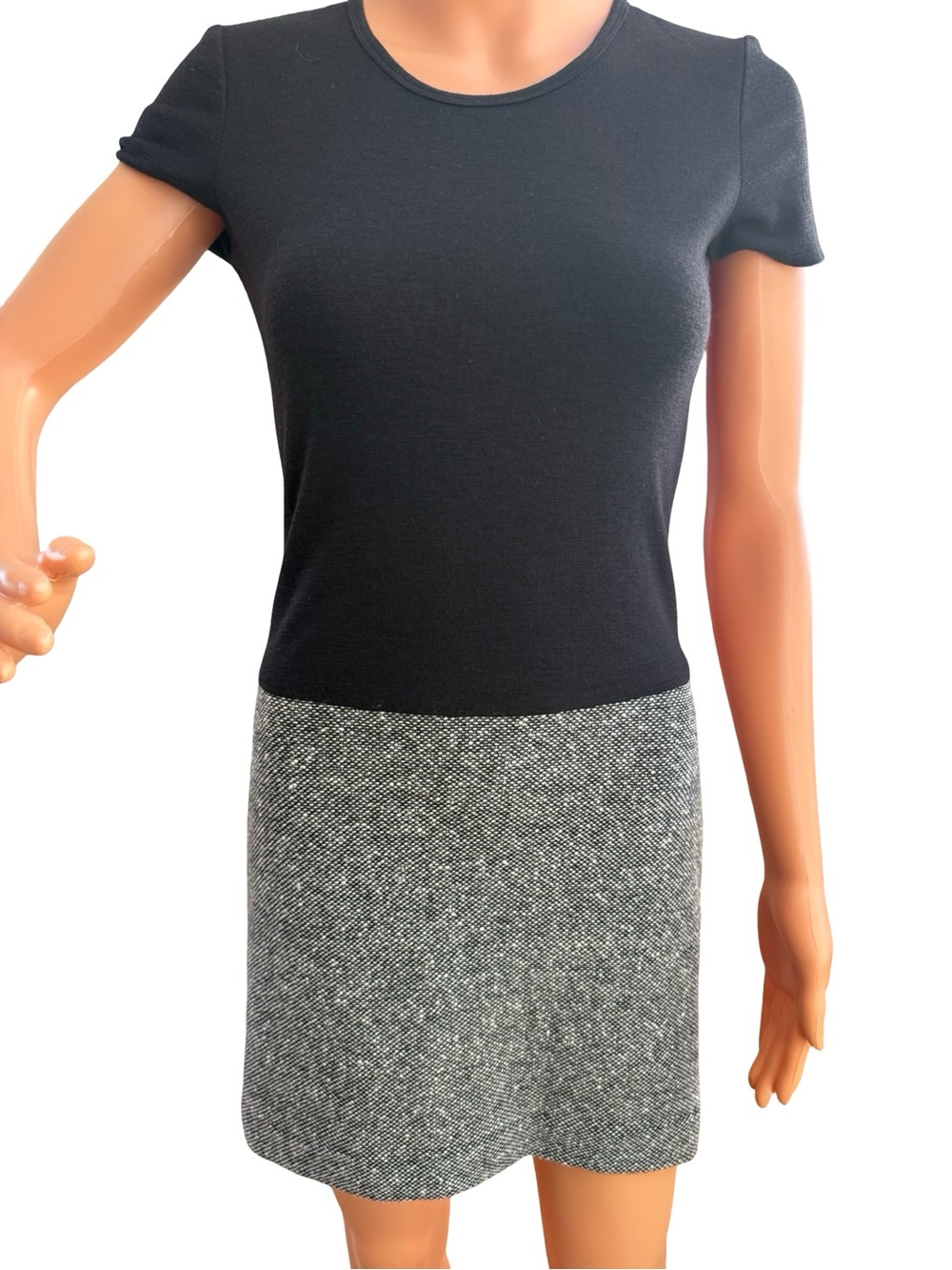 Dkny Black Top with Gray Tweed Mini Dress